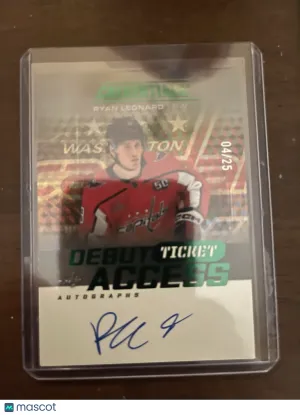 2025/26 Upper Deck Credentials Green /25 Ryan Leonard #DTA-RL Rookie Auto RC