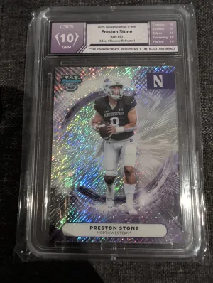 2025 Bowman University Best Preston Stone #82 Shimmer Refractor Northwestern