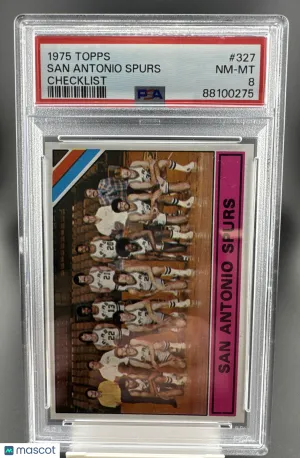 1975-76 Topps San Antonio Spurs #327 [Base] Base Set PSA 8