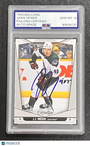 2024-25 O-Pee-Chee #383 Janis Moser Signed Card PSA Auto 10 Slabbed Lightning