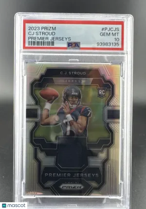 2023 Panini Prizm C. J. Stroud #PJ-CJS [Base] Rookie Memorabilia Insert PSA 10