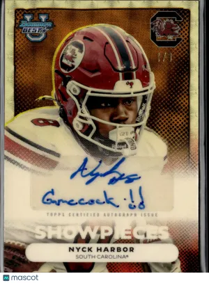 Nyck Harbor 2025 Bowman University's Best Football Auto Superfractor South Carolina Gamecocks