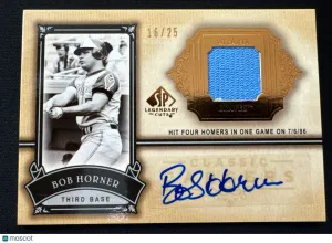 2005 SP Legendary Cuts Bob Horner #DC Relic Short Print Memorabilia