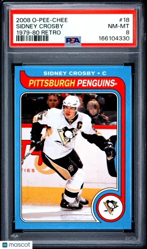 2008/09 O-Pee-Chee Sidney Crosby #18 1979/80 Retro PSA 8