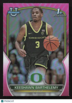 2022-23 Bowman University Chrome Keeshawn Barthelemy #17 Pink