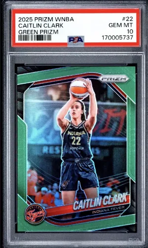 2025 PANINI PRIZM WNBA #22 CAITLIN CLARK GREEN PRIZM