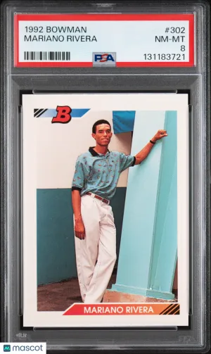 1992 Bowman Mariano Rivera Rookie #302 PSA 8 New York Yankees
