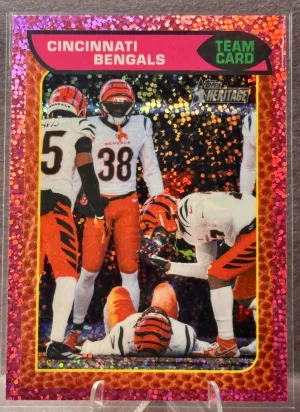 2026 Topps Heritage Football - Cincinnati Bengals Team Card - Pink Sparkle #357