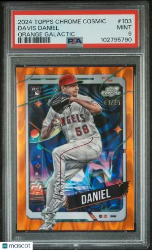 2024 Topps Chrome Cosmic Davis Daniel Orange Galactic /25 RC PSA 9