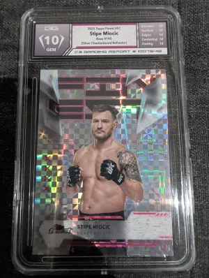 2025 Topps Finest UFC Uncommon Silver Checkerboard Stipe Miocic #192