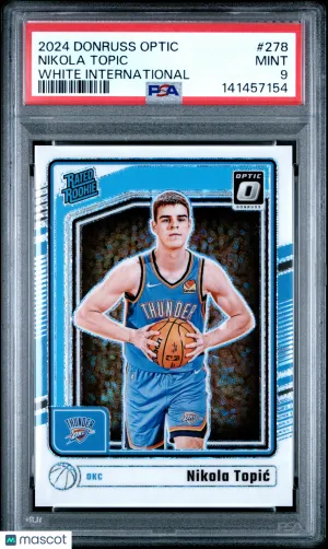 2024 Panini Donruss Optic Nikola Topic White International PSA 9