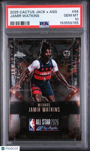 2025 Topps Chrome Cactus Jack X NBA All-Star Game Jamir Watkins #94 PSA 10
