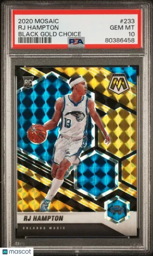 2020 Panini Mosaic RJ Hampton Black Gold Choice Pop 2 Rookie PSA 10