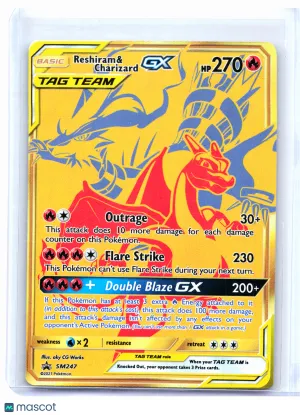 2021 Pokemon—Reshiram & Charizard GX #SM247 Sun & Moon Promos—Black Star Promo Gold
