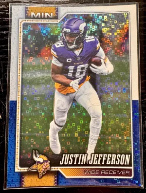 Topps 2026 Flagship Justin Jefferson Blue & White Disco Minnesota Vikings #131