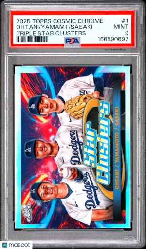 2025 Topps Cosmic Chrome Triple Star Clusters Ohtani Sasaki Yamamt #1 front