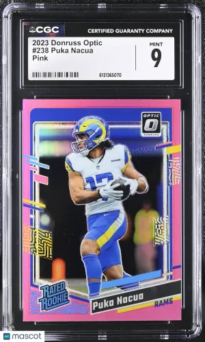 2023 Donruss Optic Puka Nacua Pink #238 CGC 9 Los Angeles Rams