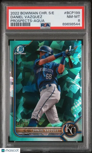 2022 Bowman Chrome Sapphire Edition Prospects Daniel Vazquez Prospects Aqua PSA 8