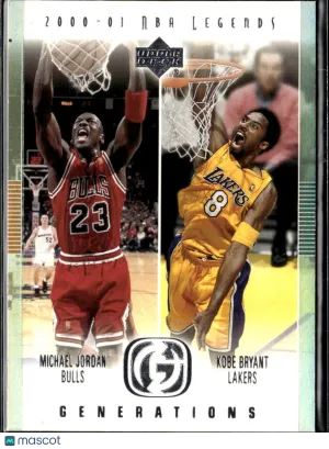 Michael Jordan Kobe Bryant 2001 Upper Deck NBA Legends Generations Los Angeles Lakers Chicago Bulls