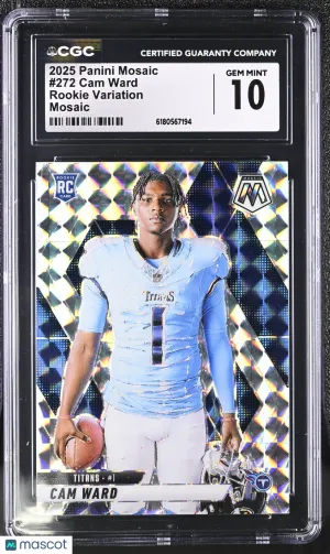 2025 Panini Mosaic Cam Ward Rookie Variation Mosaic Rookie #272 CGC 10 Tennessee Titans