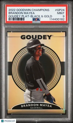 2022 Upper Deck Goodwin Champions Goudey Platinum Brandon Mayea Black & Gold PSA 9
