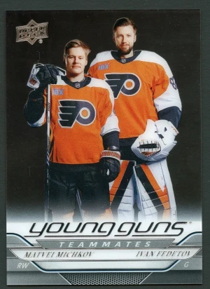 2024-25 Upper Deck Matvei Michkov Ivan Fedetov Young Guns Teammates Clear Cut
