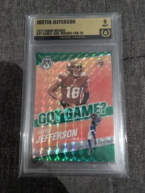 2021 Panini Mosaic - Got Game? Justin Jefferson #GG-15 Green Mosaic Prizm