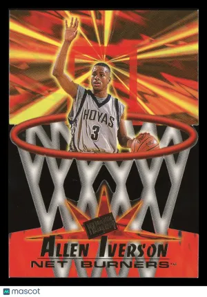 Allen Iverson 1996 Press Pass Net Burners #NB 41 Rookie RC HOF Georgetown Hoyas