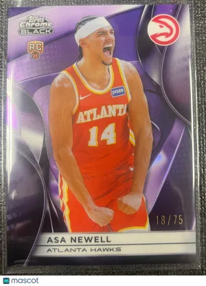 2026 Topps Chrome Black Asa Newell #123 Purple Refractor Parallel/Variety Rookie 18/75