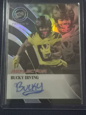2024 Leaf Press Pass Premium Bucky Irving Black Reflector Retro RC Auto #2/2