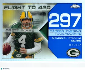 2008 Topps Chrome Flight to 420 Brett Favre Refractor /50 #BFC-297 Green Bay Packers