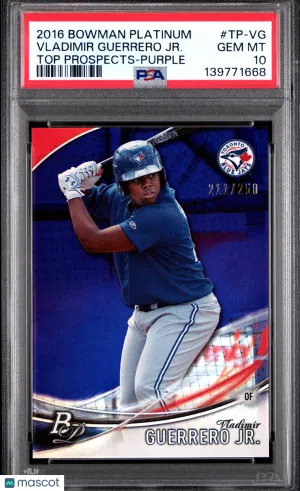 2016 Bowman Platinum Top Prospects Vladimir Guerrero JR. #TP-VG Purple /250 PSA 10