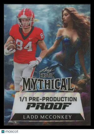 Ladd McConkey 2024 Leaf Exotic Mythical 1/1 Pre-Production Proof 1/1 Georgia Bulldogs