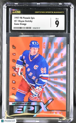 1997-98 Pinnacle Epix Wayne Gretzky #E1 Game Orange CGC 9