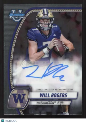 2024 Bowman University Chrome Will Rogers #PA-WRO Prospect Autographs AU