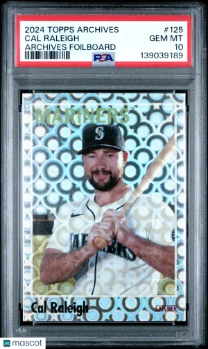 2024 Topps Archives Cal Raleigh #125 Foilboard PSA 10 front