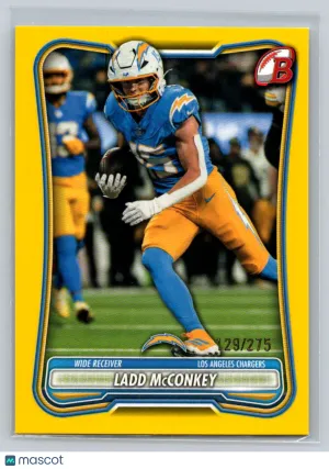 2026 Bowman Ladd McConkey #62 Yellow 29/275 Los Angeles Chargers