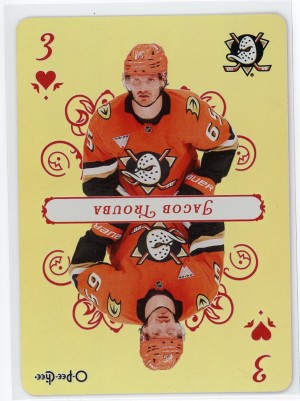 2025-26 O-Pee-Chee Jacob Trouba 3 of Hearts Playing Card