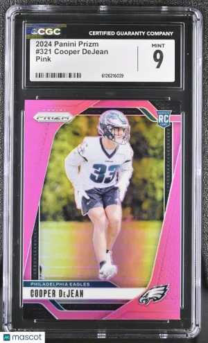 2024 Panini Prizm Cooper DeJean Pink Rookie #321 CGC 9 Philadelphia Eagles