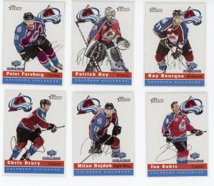 2000-01 Topps Heritage Avalanche All-Sar Game Set of 6 Bourque Roy Forsberg Sakic Hejduk Drury