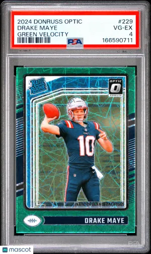 2024 Panini Donruss Optic Drake Maye #229 Green Velocity front