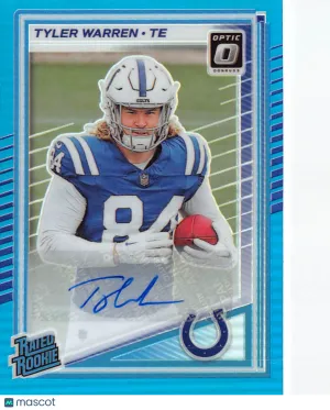 2025 Panini Donruss Optic Football Tyler Warren Aqua Auto /299 Rookie #234 Indianapolis Colts