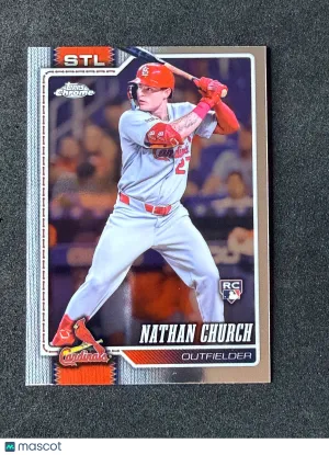 Nathan Church Rookie 2026 Topps Chrome 192 St. Louis Cardinals