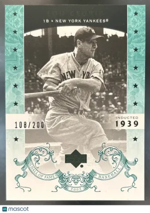 Hall of Fame Lou Gehrig Base Green #79 New York Yankees