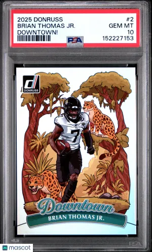 2025 Panini Donruss Downtown Brian Thomas JR. Rookie #2 PSA 10 Jacksonville Jaguars