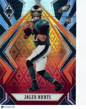 2020 Panini Phoenix Jalen Hurts Fire Burst Rookie RC #114 Philadelphia Eagles