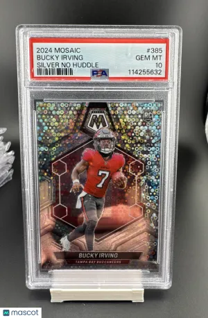 2024 Panini Mosaic Bucky Irving #385 No Huddle Silver Mosaic Prizm Parallel/Variety Rookie Base Set PSA 10