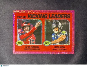 2026 Topps Heritage Jason Myers Ka'imi Fairbairn #205 Chrome Pink Sparkle