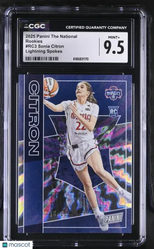 2025 Panini The National Sonia Citron Lightning Spokes /25 Rookies #RC3 CGC 9.5 Washington Mystics