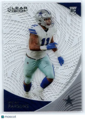 2021 Panini Chronicles Micah Parsons #CVR-11 Clear Vision Rookies Dallas Cowboys